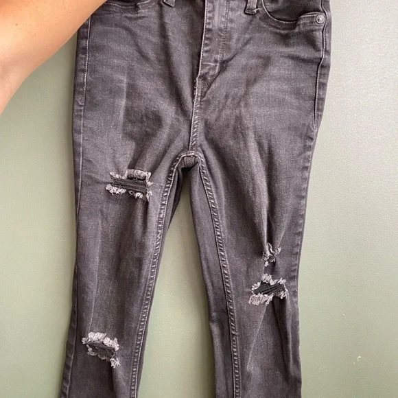 Free People Black Ripped Ankle Jeans Size 25 - Picture 7 of 10